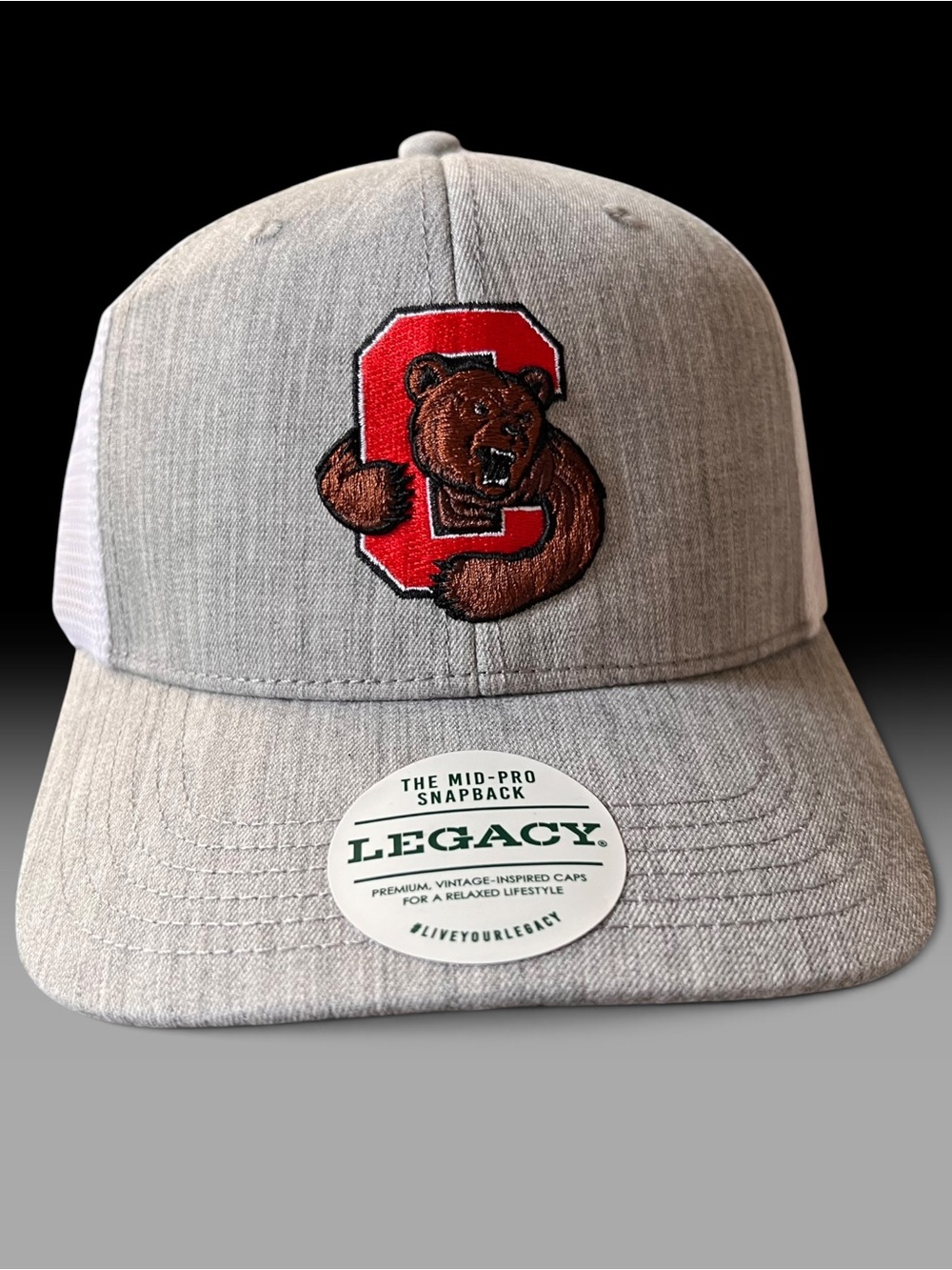 Clemson Tigers Legacy Mid Pro Snapback Hat Gray NWT